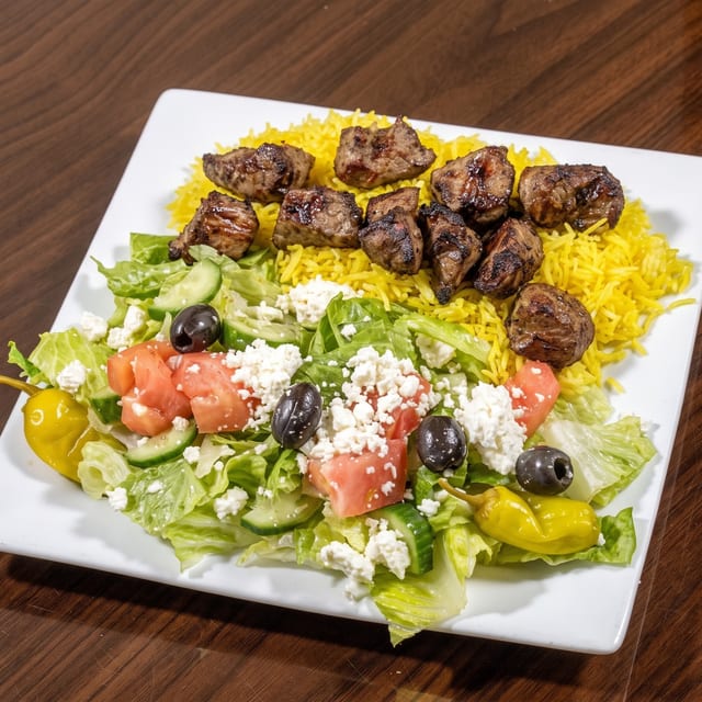 Lamb Kabob Plate.